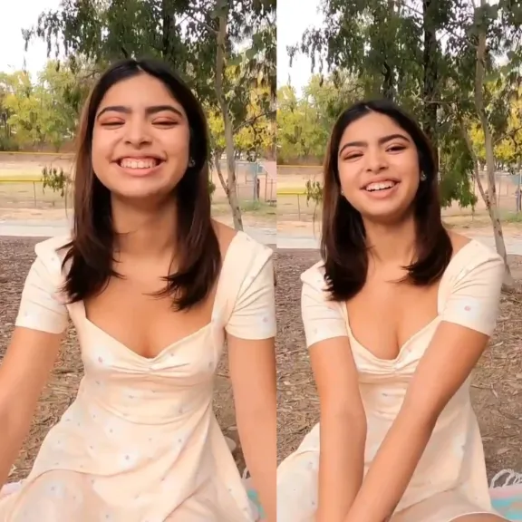 Beutiful Babe Boobs Pressing In Outdoor