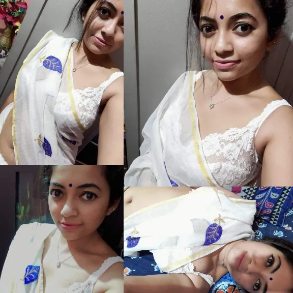 Very Very Cute Hot Girl In White Saree